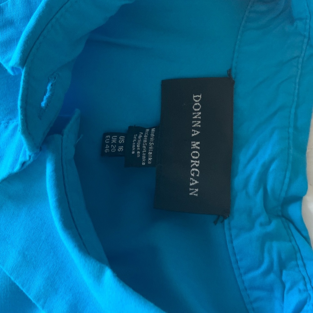 Donna Morgan Shirt Dress – Size 16 – Turquoise - Picture 5 of 6